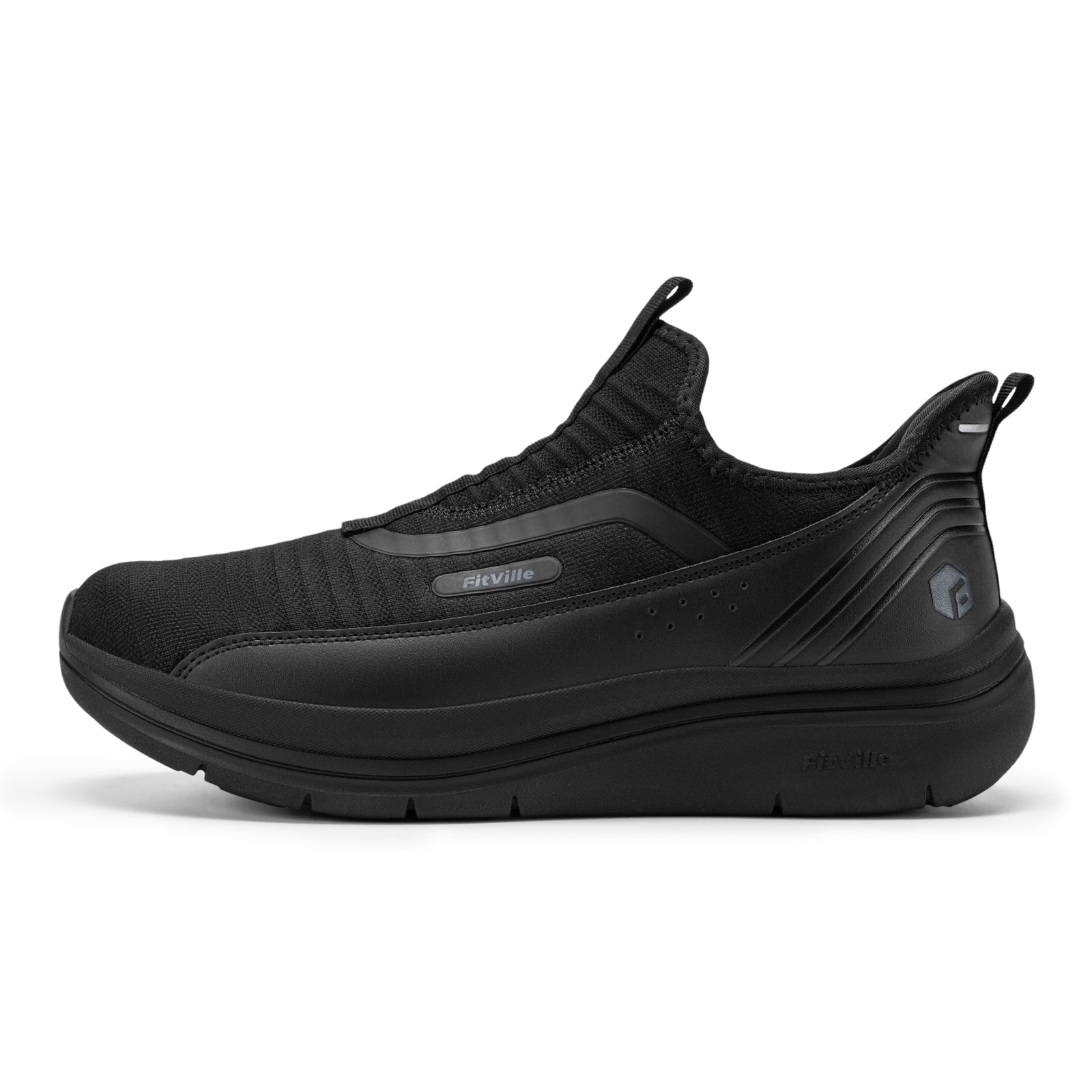 FitVille Men's Step Ease Slip-On Walking Shoes V2