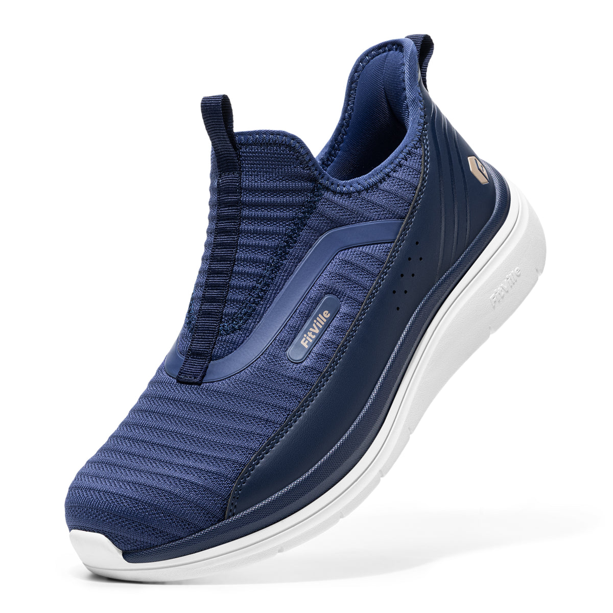 FitVille Men's Step Ease Slip-On Walking Shoes V2