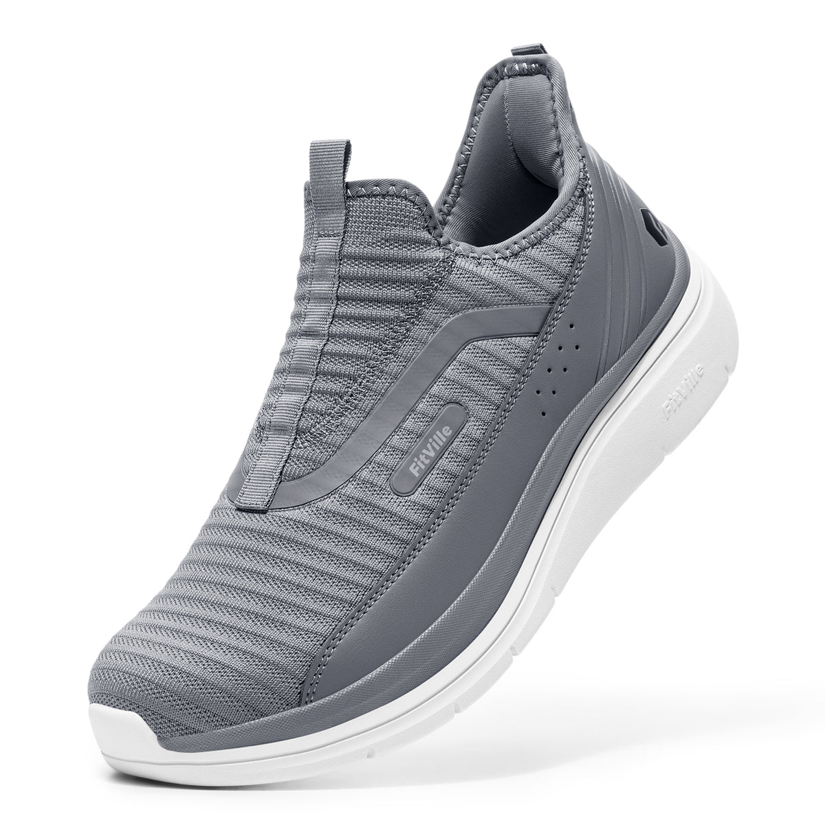 FitVille Men's Step Ease Slip-On Walking Shoes V2