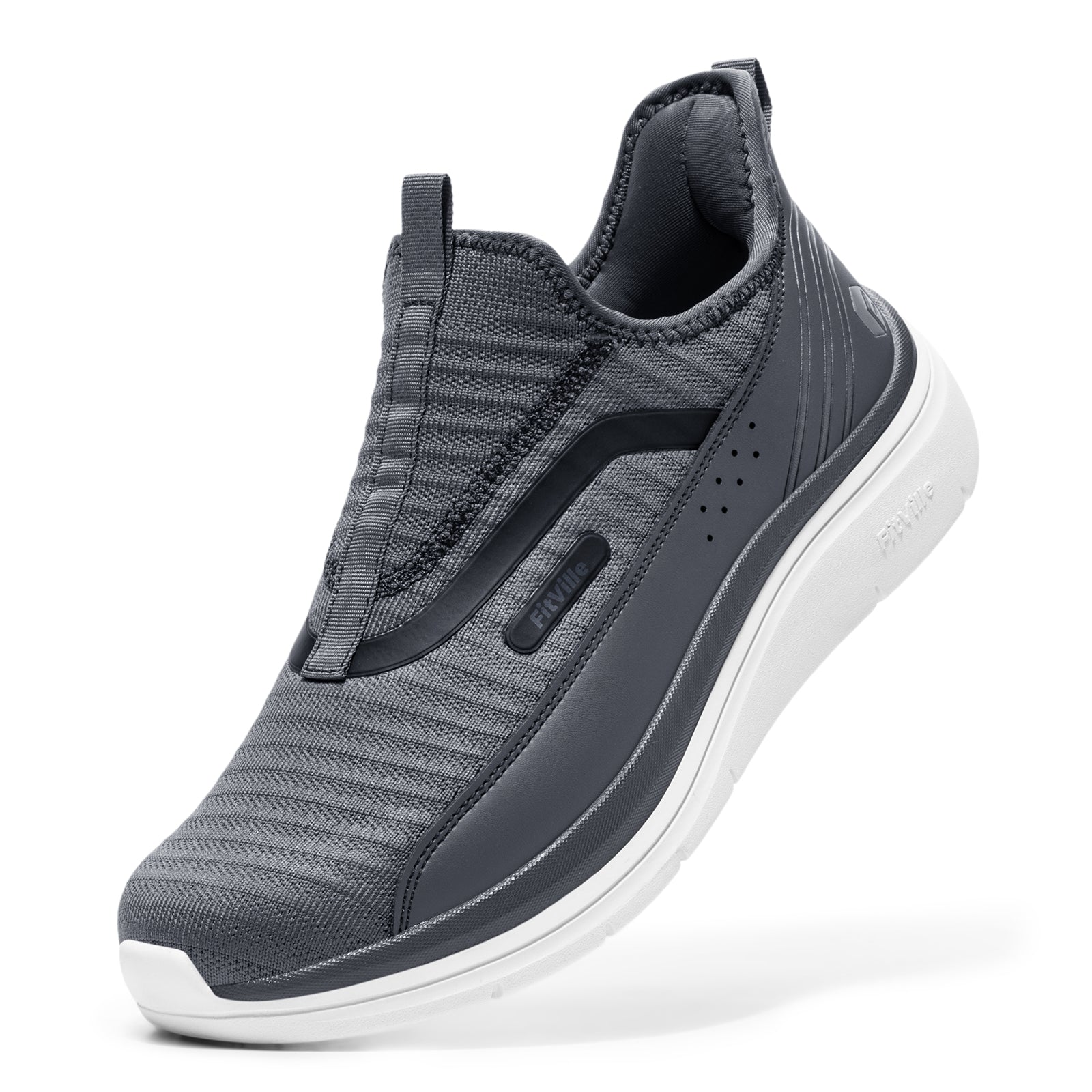 FitVille Men's Step Ease Slip-On Walking Shoes V2