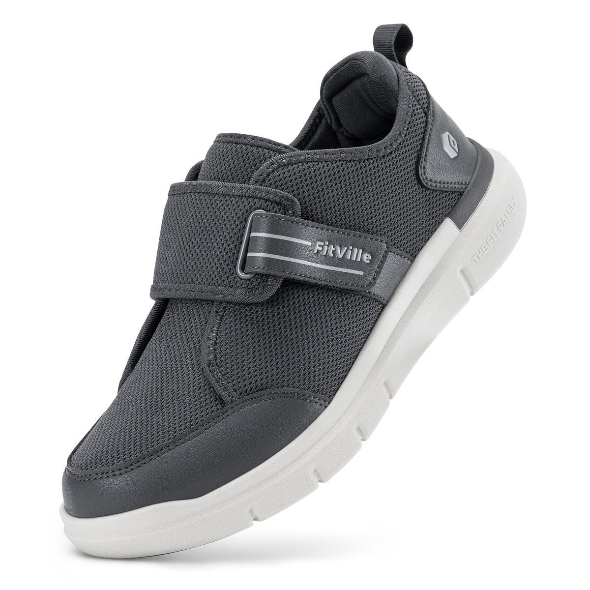 FitVille Men's EasyTop StrapEase Diabetic Shoes V10