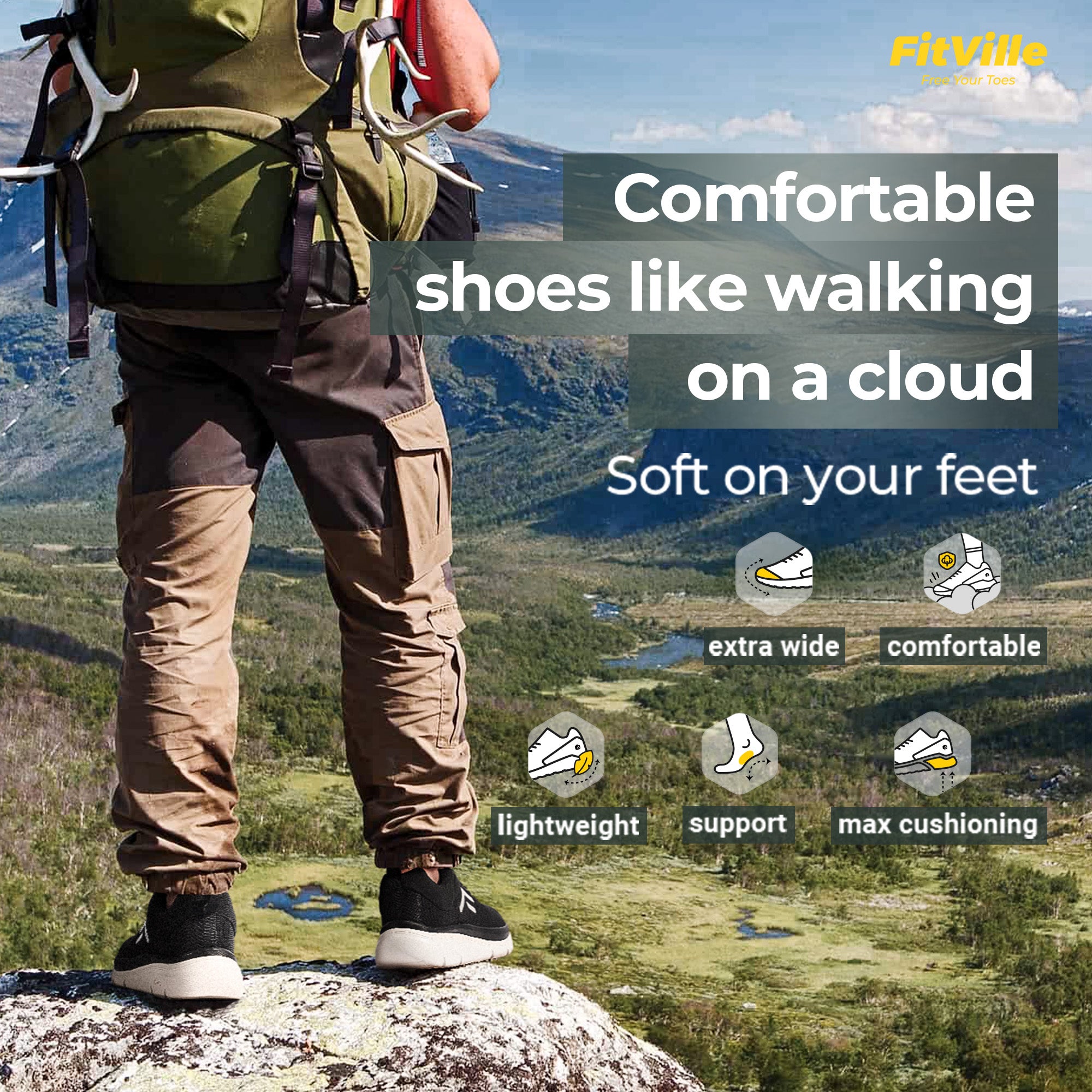 FitVille Men's Cloud Strider V2