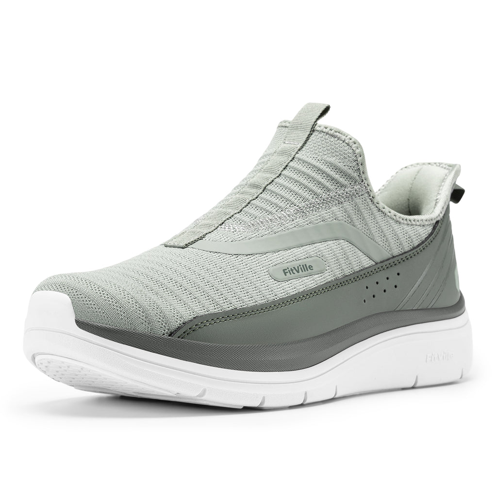 FitVille Men's Step Ease Slip-On Walking Shoes V2
