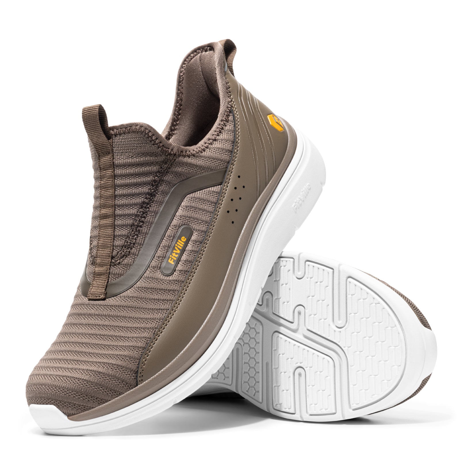 FitVille Men's Step Ease Slip-On Walking Shoes V2