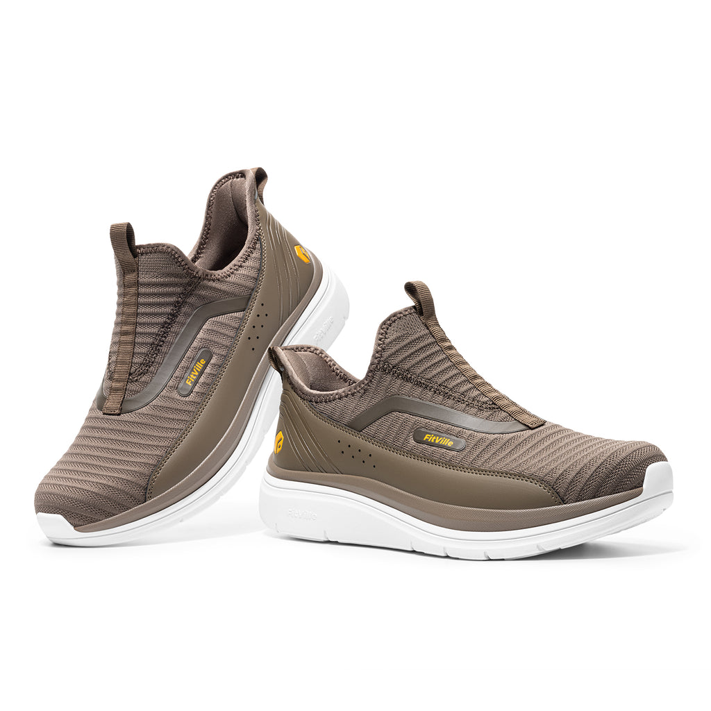 FitVille Men's Step Ease Slip-On Walking Shoes V2