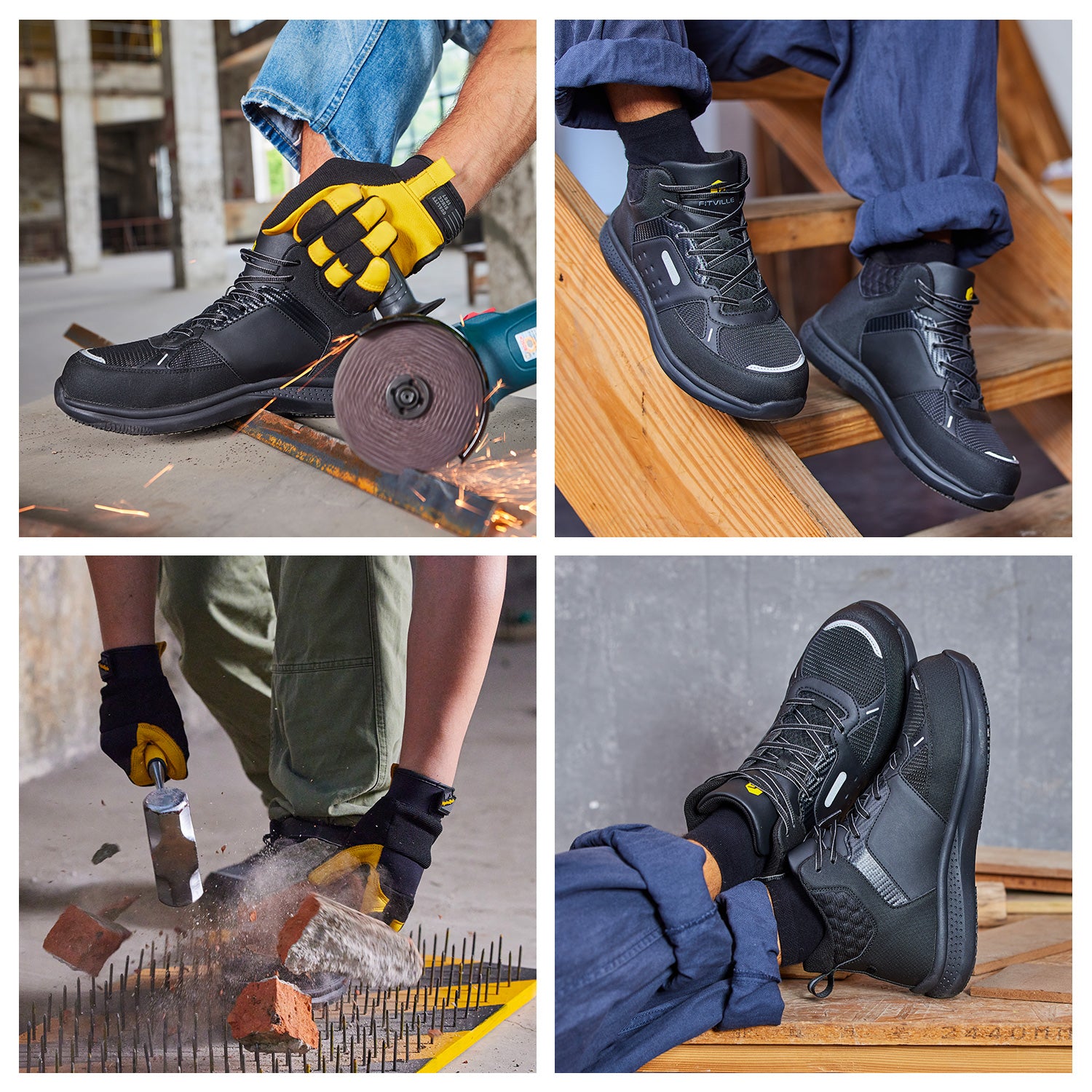 FitVille Men's High-top SteelCore Work Boots V2