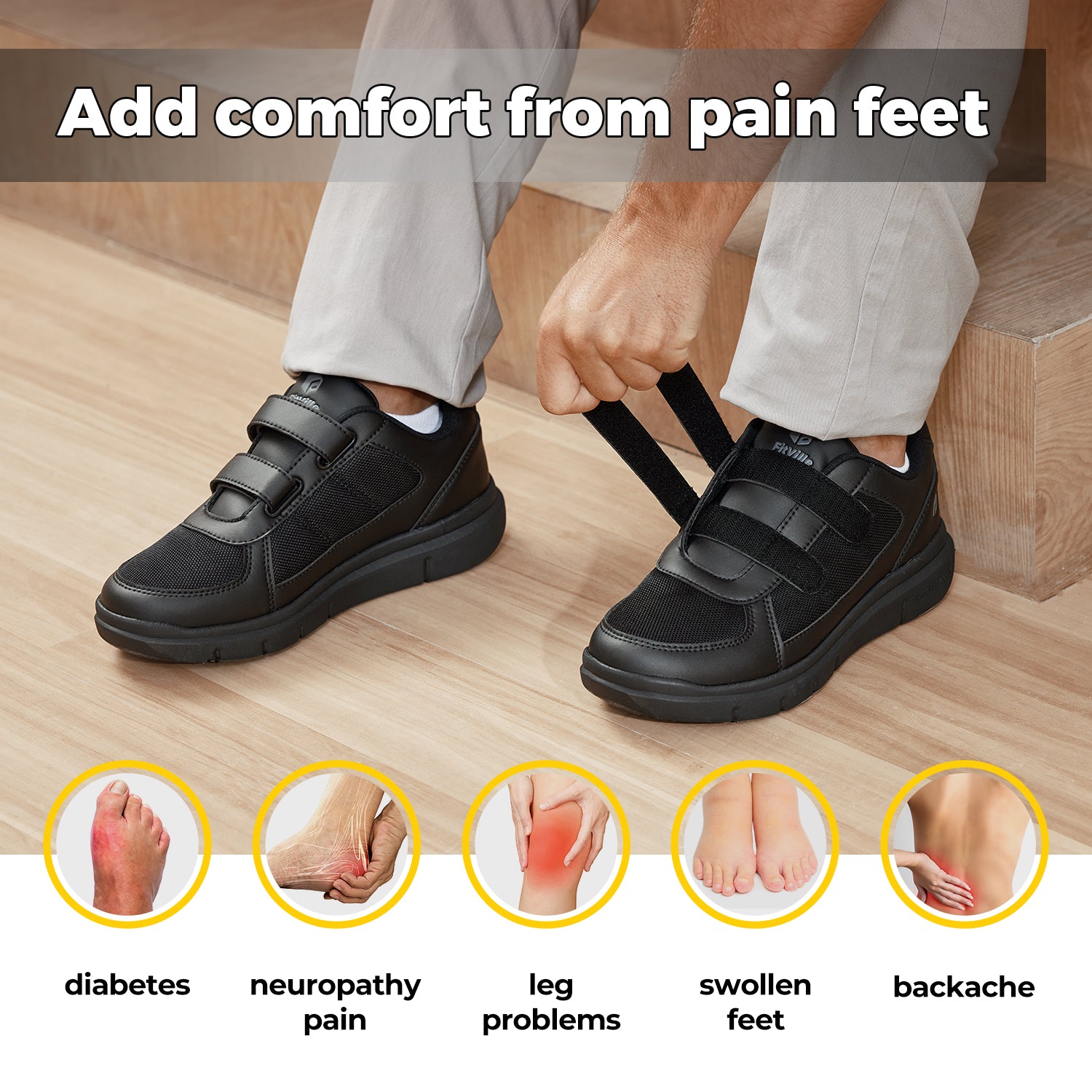Men's EasyTop Duo Strap Diabetic Shoes V3