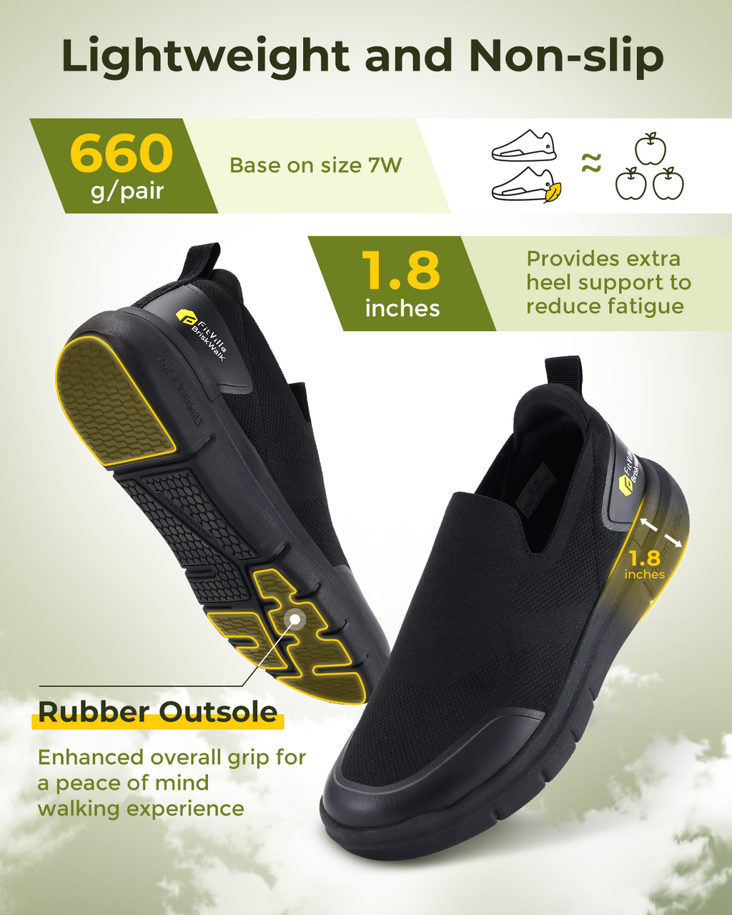 FitVille Men's BriskWalk Recovery Slip-On V1