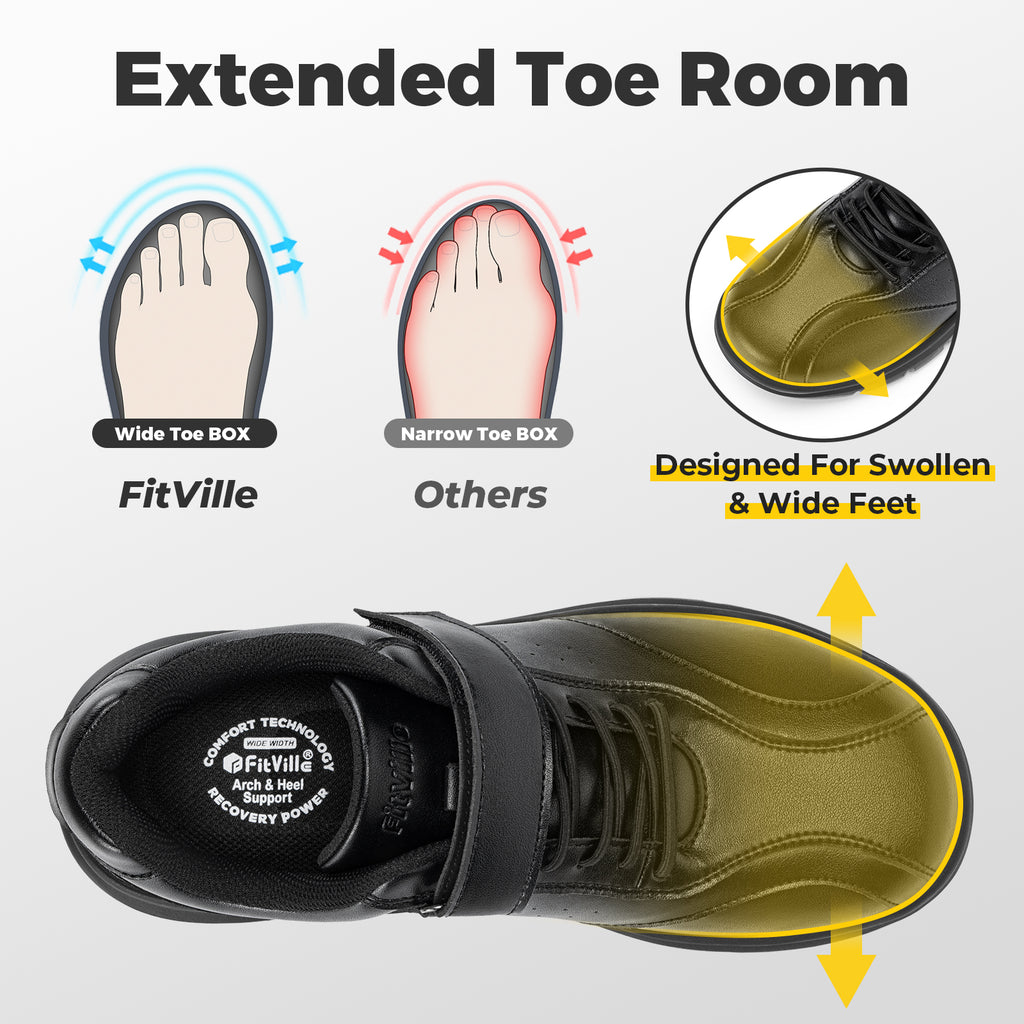 FitVille Men's EasyTop Deluxe Dress Shoes V3