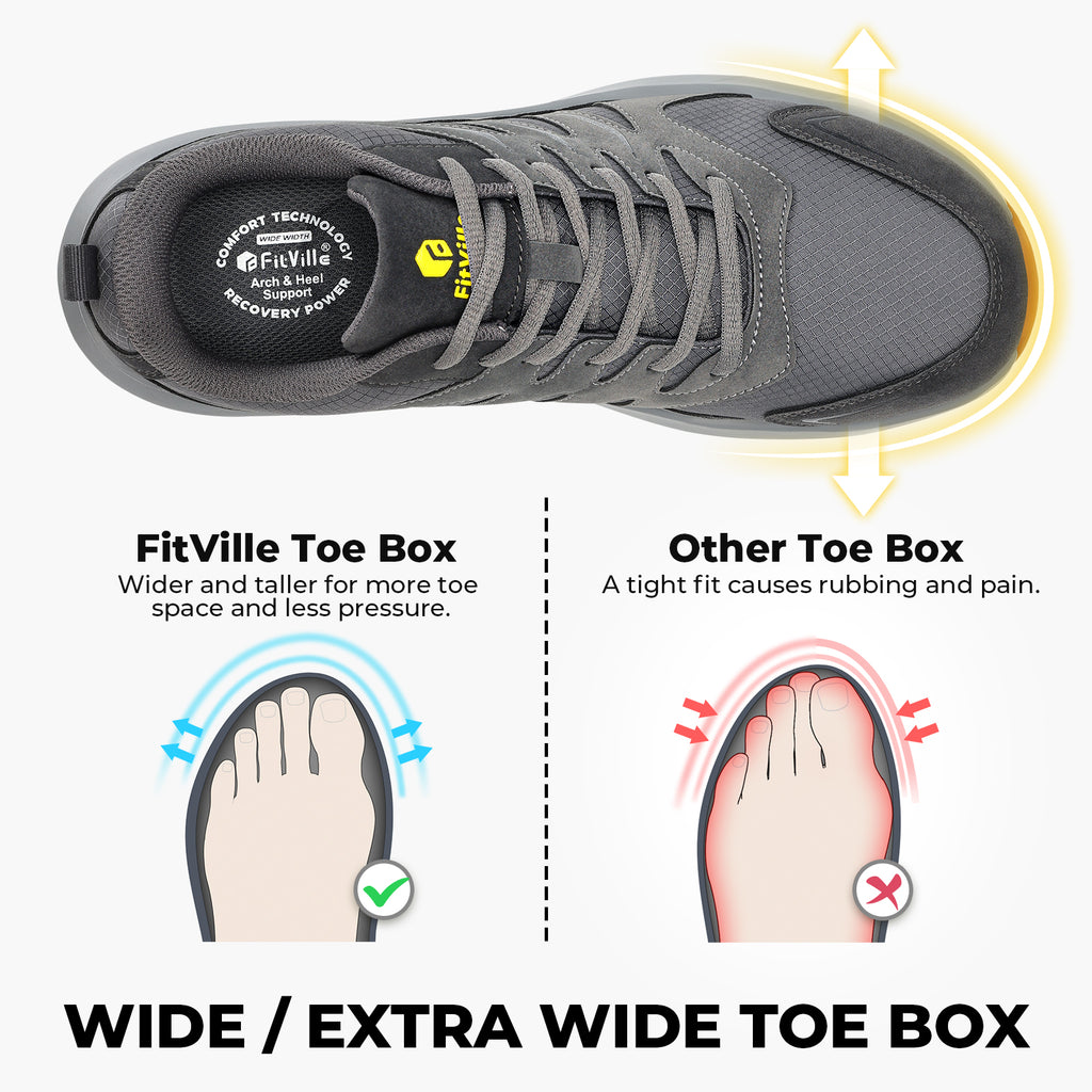 FitVille Men's Low-Top Sturdy Core Hiking Shoes V4