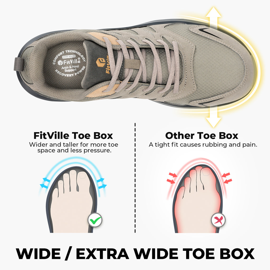 FitVille Men's Low-Top Sturdy Core Hiking Shoes V4