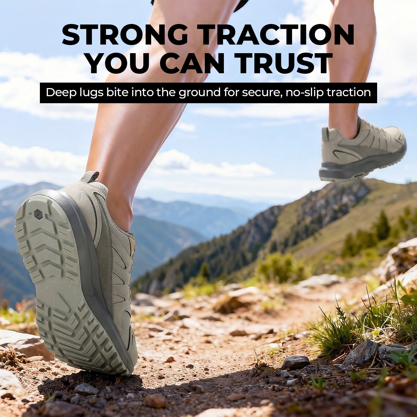 FitVille Men's Low-Top Sturdy Core Hiking Shoes V4