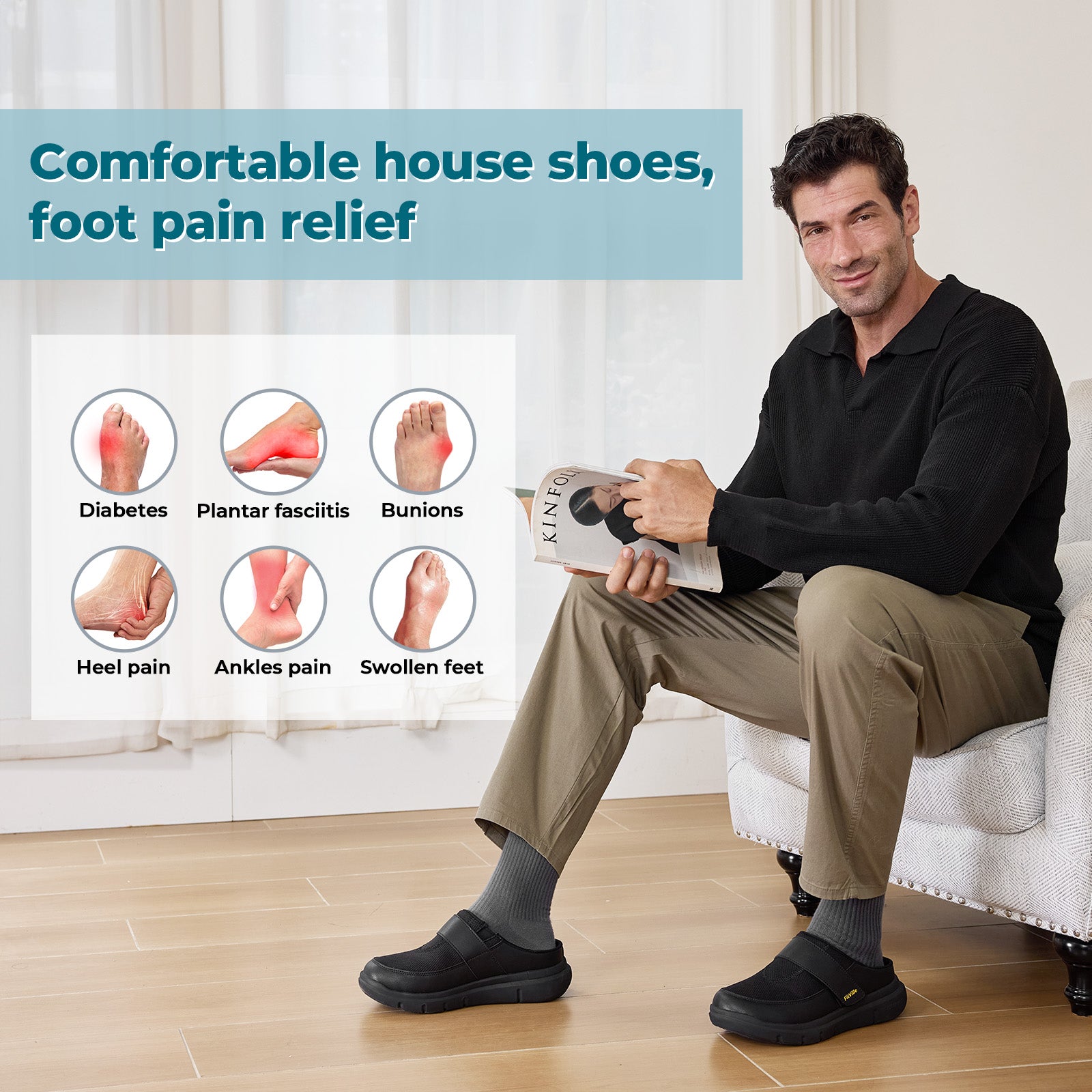 Men's EasyTop Diabetic Slipper V1