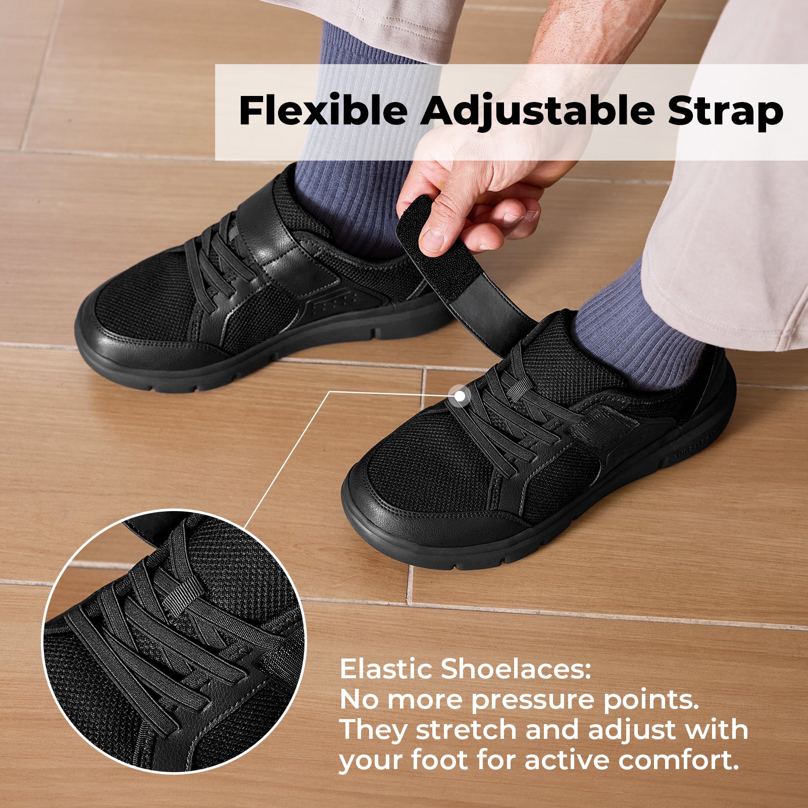 FitVille Men's Rambler StrapEase Casual Shoes V1