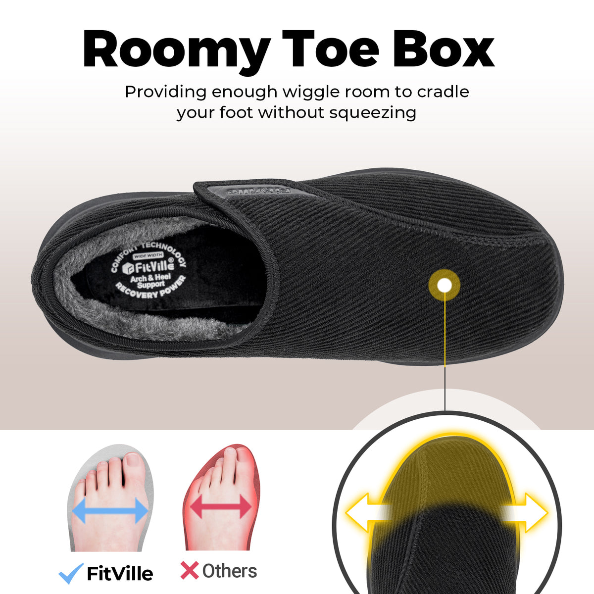 FitVille Men's EasyTop Comfort Slipper V1