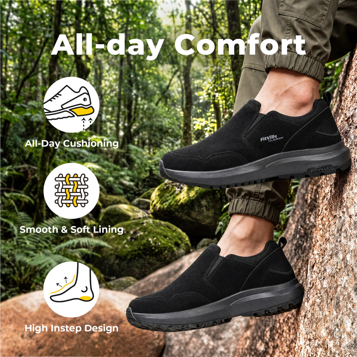 FitVille Men's Explorer Outdoor Slip-On V1