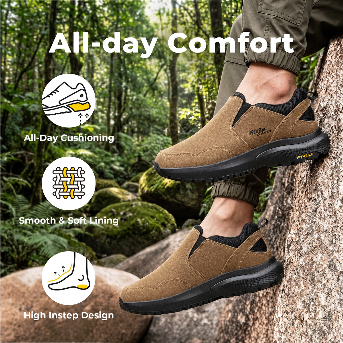 FitVille Men's Explorer Outdoor Slip-On V1