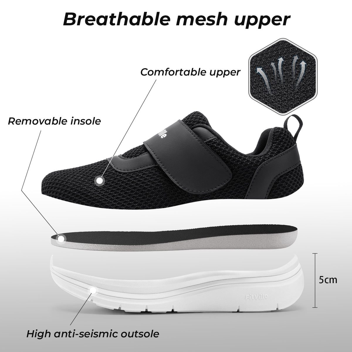 FitVille Women's Cloud Wanderer StrapFit V14