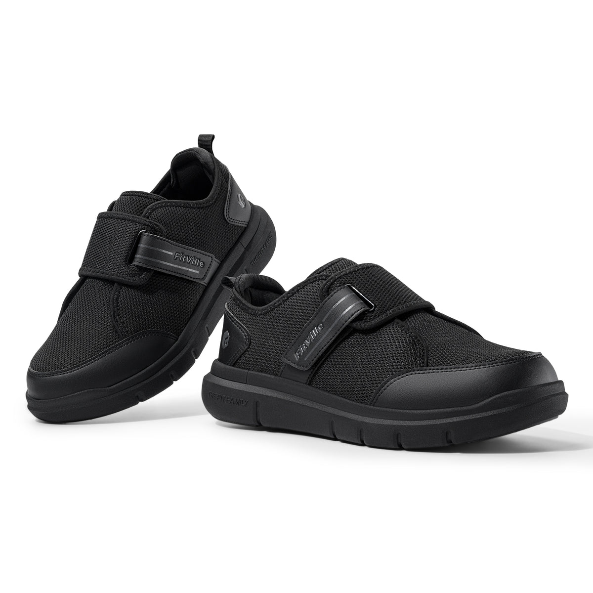 FitVille Men's EasyTop StrapEase Diabetic Shoes V10
